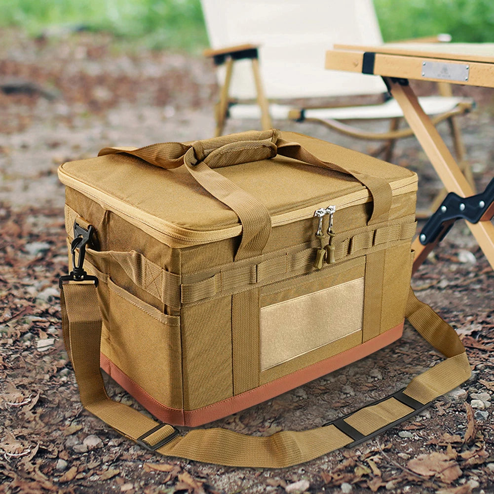 30L Camping Cooking Utensil Organizer Large Capacity Car Trunk Storage Bag Detachable Multifunctional Camping Stove Storage Case