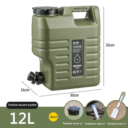 10/11/12L Drinking Water Container with Spigot Leakproof Camping Water Tank Large Capacity