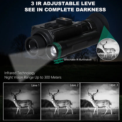Megaorei NK006 Helmet Night Vision Monocular Long-Distance Infrared 5X Zoom 1080P