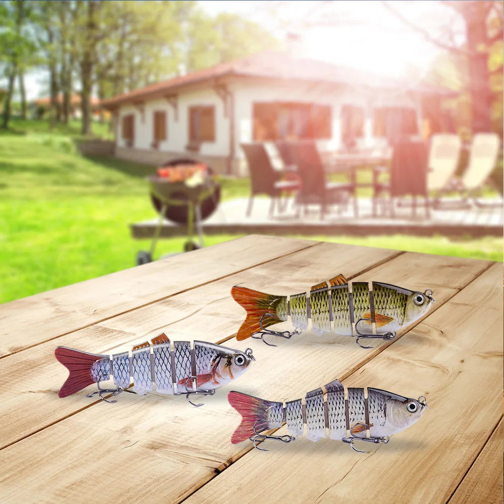 10cm/16.5g Robotic Fishing Lure with Treble Hooks 3D Artificial Hard Bait Lifelike Slow Sinking Fish Bait for Bass Pike Fishing