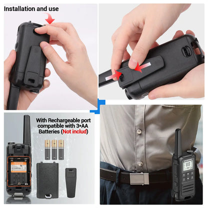 2PCS Baofeng F22 PMR 446MHz Mini Walkie Talkie Waterproof Type-C Licence-free NOAA Flashlight