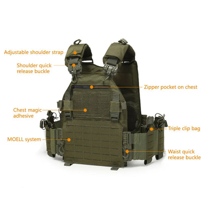 Outdoor training vest multi-functional MOLLE expansion convenient quick release vest waterproof and wear-resistant