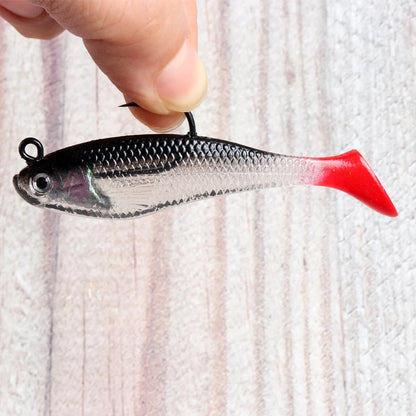 5pcs/lot Fishing Lures 80mm 9.5g Soft Lure Wobblers T Tail Soft Bait Artificial Baits Swimbait for Pike Bass Lure