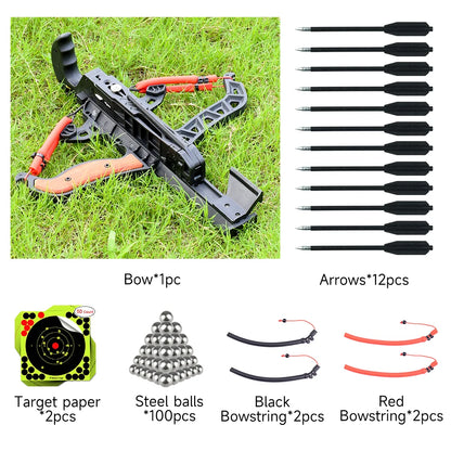 7-shot Archery and Steel Ball Dual-purpose Bow Elastic Shooting  Outdoor Hunting Shooting