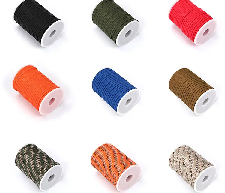 5M/15M/30M 7-Core 550 Paracord 4mm Parachute Cord Outdoor Camping