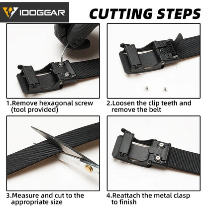 IDOGEAR Tactical Ratchet Belt 1.25” EDC Gun Belt Heavy-Duty Nylon CCW Belts