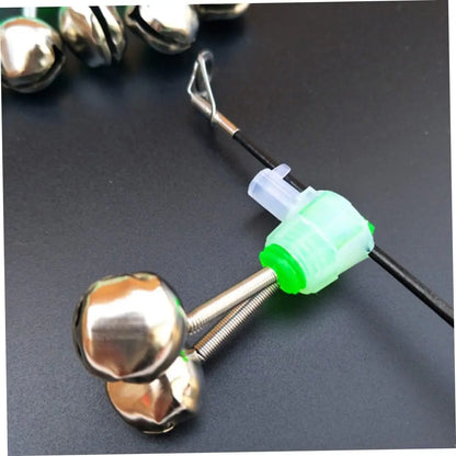 10-1PC Fishing Bite Alarms Fishing Rod Bells Tip Clip Bells Ring Green ABS