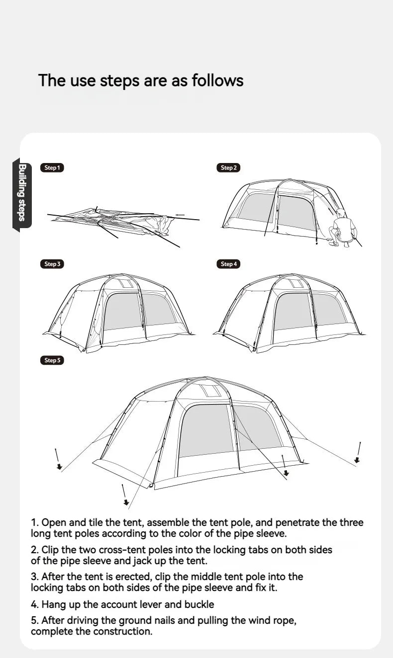 Naturehike Dunes 10.9 Camping Tent 6 People 4 Seasons Dome Extended Canopy Outdoor Waterproof Large  Tent With Chimney Hole