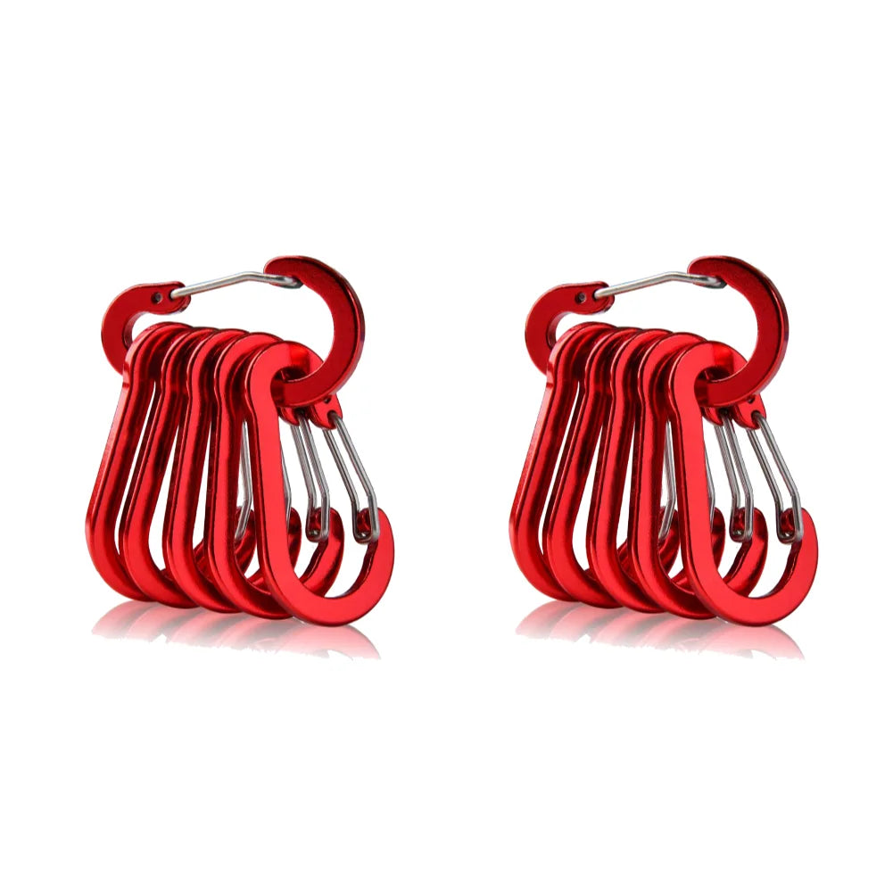 6/12Pcs Aluminum Alloy Carabiner Keychain Outdoor Camping Climbing Hiking Snap Clip Lock Buckle Hook