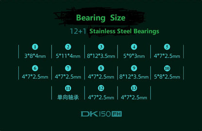 Kawa Fishing Reel Cast Drum Wheel DK100/150/200 Drag 7/15kg Casting Reel12+1BB Weigt 188/203g Metal Body Handle With Rubber Knob