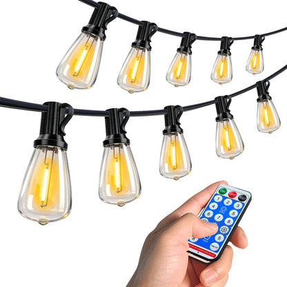 100FT Solar Outdoor String Lights IP65 Waterproof Patio Lights,