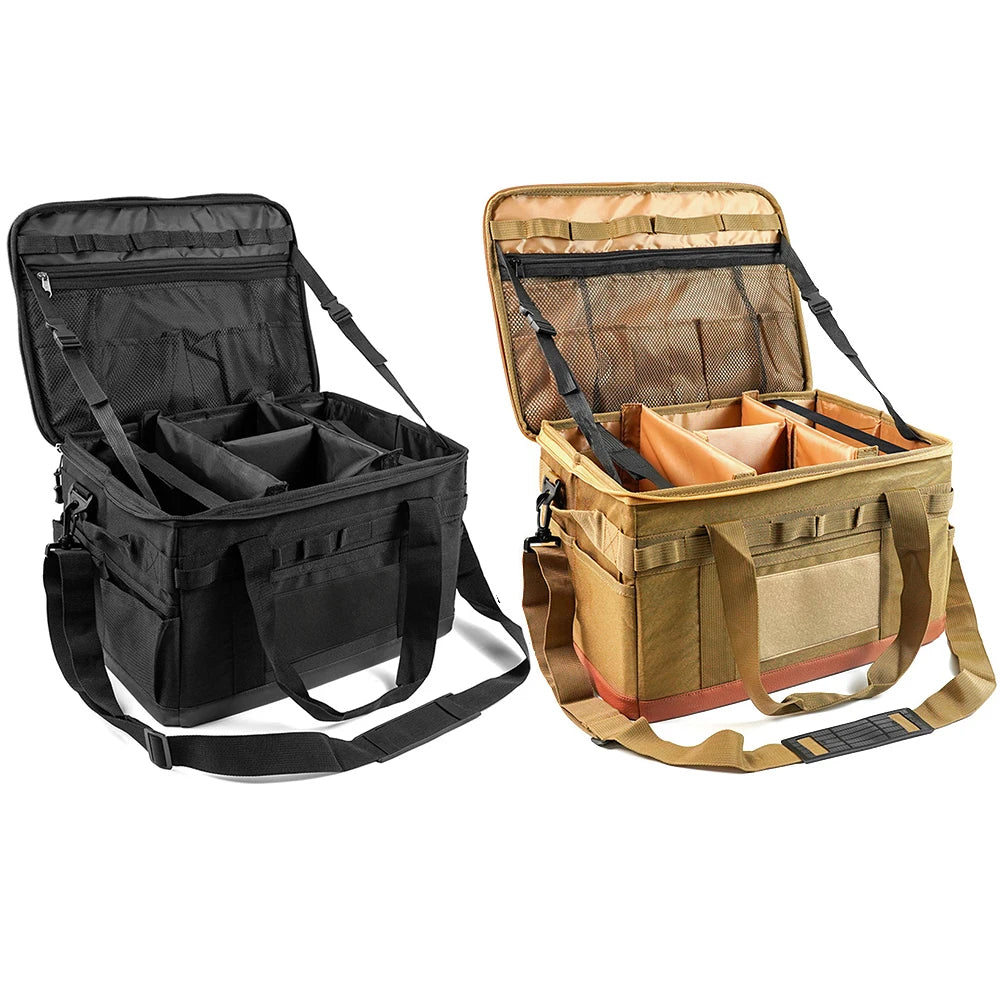 30L Camping Cooking Utensil Organizer Large Capacity Car Trunk Storage Bag Detachable Multifunctional Camping Stove Storage Case