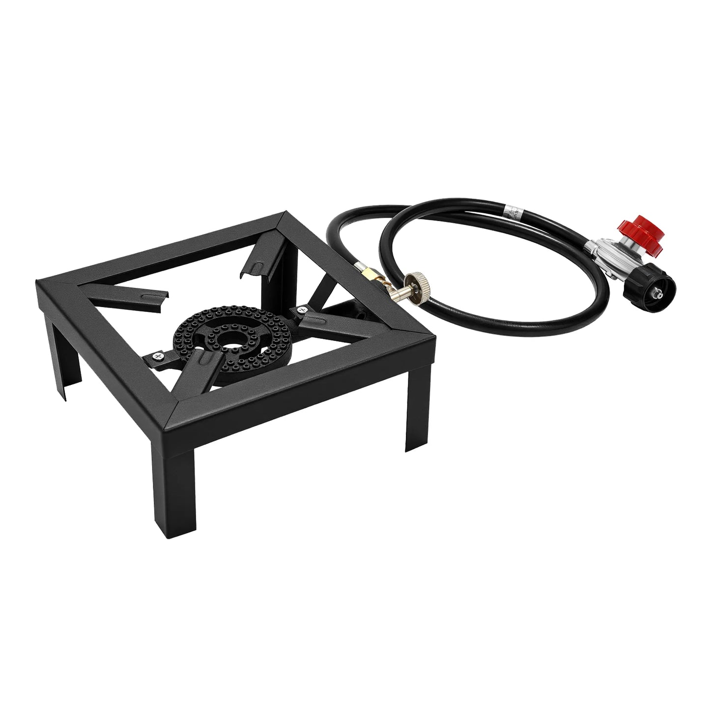 Portable 1/2 Burner Outdoor Gas Stove Propane Cooker with Adjustable 0-10Psi Regulator Hose for Patio Camping, BBQ