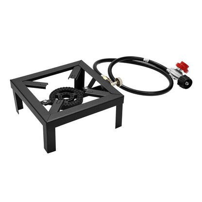 Portable 1/2 Burner Outdoor Gas Stove Propane Cooker with Adjustable 0-10Psi Regulator Hose for Patio Camping, BBQ
