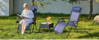 JHK Zero Gravity Portable Recliner  Chair with Cup Holder Trays Adjustable