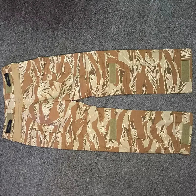 Desert Tiger Spotted Frog Suit Set, Outdoor Sports, G3 Frog Skin, Combat Pants, Training Suit, Gold, Tactical Top