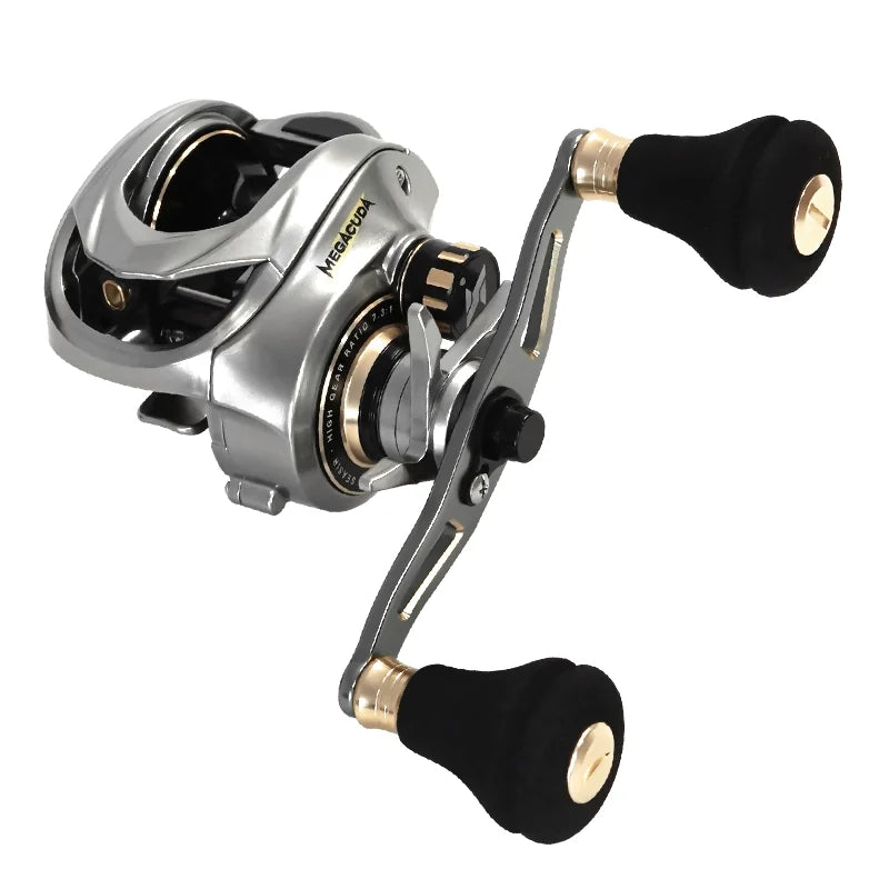 Seasir Megacuda Baitcasting Reel Drag 15KG Deep Spool 6.5:1 Aluminum Frame Carbon Side Double Handle