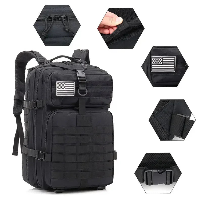 45L Man Hunting Tactical Backpacks Outdoor Traveling Trekking  Bags Outdoor 3P School Pack EDC Molle Pack for Hiking Bag