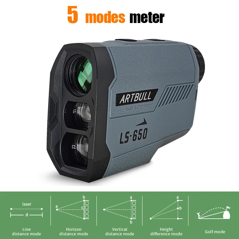 Laser Rangefinder Hunting Outdoor 650m Golf Rangefinder with Flag-Lock Slope Adjusted Distance Meter