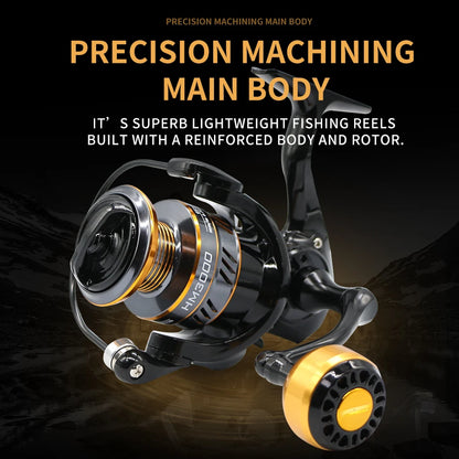 HM NEW Spinning Reel Metal Reel Cup 10KG Max Drag Power Spinning Wheel High Speed