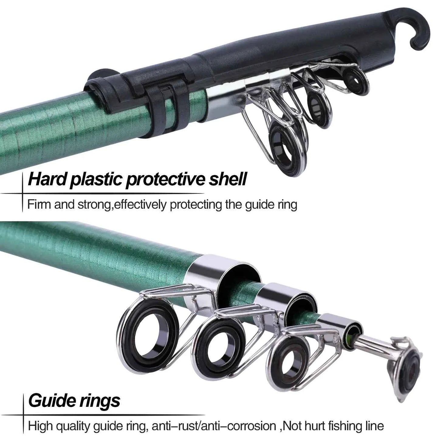 Sougayilang Spinning Fishing Rod and Reel Combo1.8M Telescopic Rod with 5.2:1 3BB Fishign Reel Max Drag 5kg Full Fishing Kit