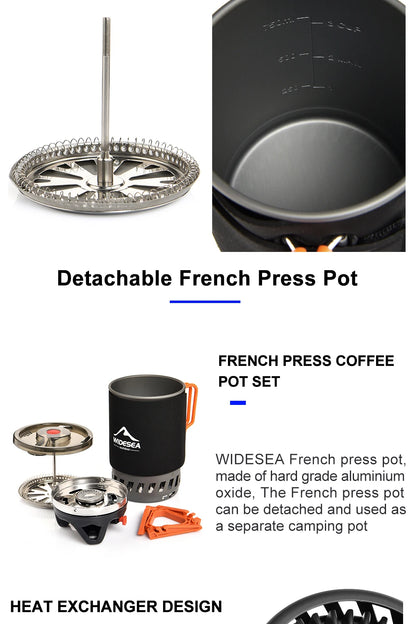 Widesea Camping Cooking System with Heat Exchanger Outdoor Gas Stove Burner