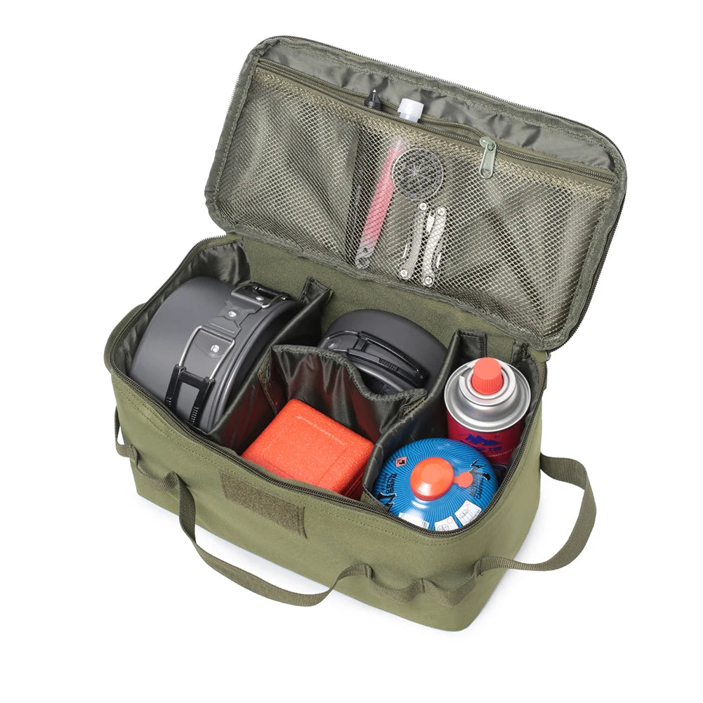 30L Camping Cooking Utensil Organizer Large Capacity Car Trunk Storage Bag Detachable Multifunctional Camping Stove Storage Case