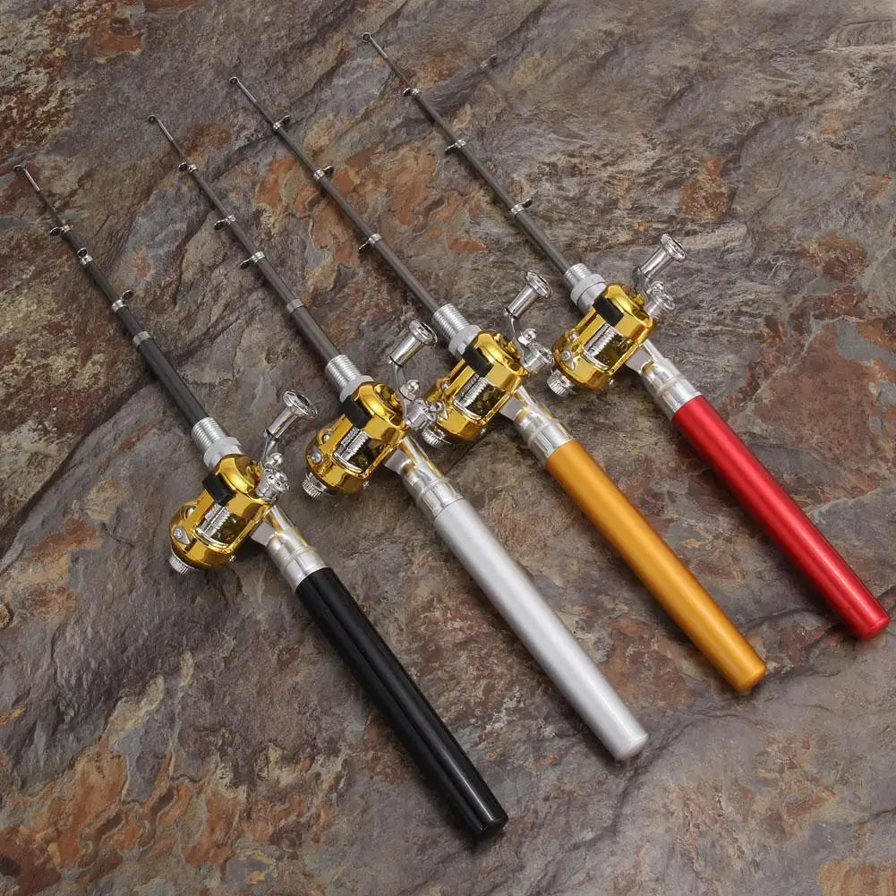 Aluminum Alloy Fishing Rod Pole Reel Multicolor Fishing Tool Pocket Fish Pen
