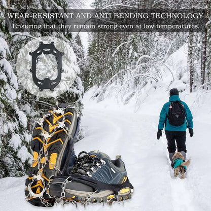 19 Teeth Steel Ice Gripper Spike for Shoes Anti Slip Climbing Hiking Snow Spikes Crampons Cleats Grips Boots Cover crampons