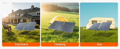 DOKIO 400W Portable Detachable & Adjustable Angle Blade Solar Panel Kit (8x50W)