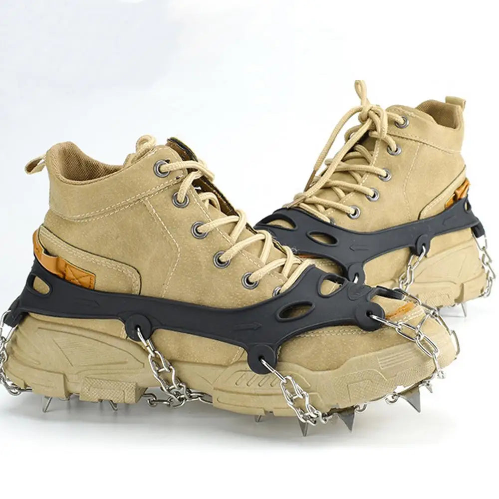 19 Teeth Steel Ice Gripper Spike for Shoes Anti Slip Climbing Hiking Snow Spikes Crampons Cleats Grips Boots Cover crampons