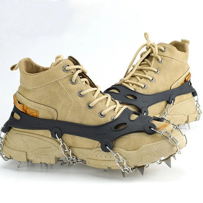 19 Teeth Steel Ice Gripper Spike for Shoes Anti Slip Climbing Hiking Snow Spikes Crampons Cleats Grips Boots Cover crampons