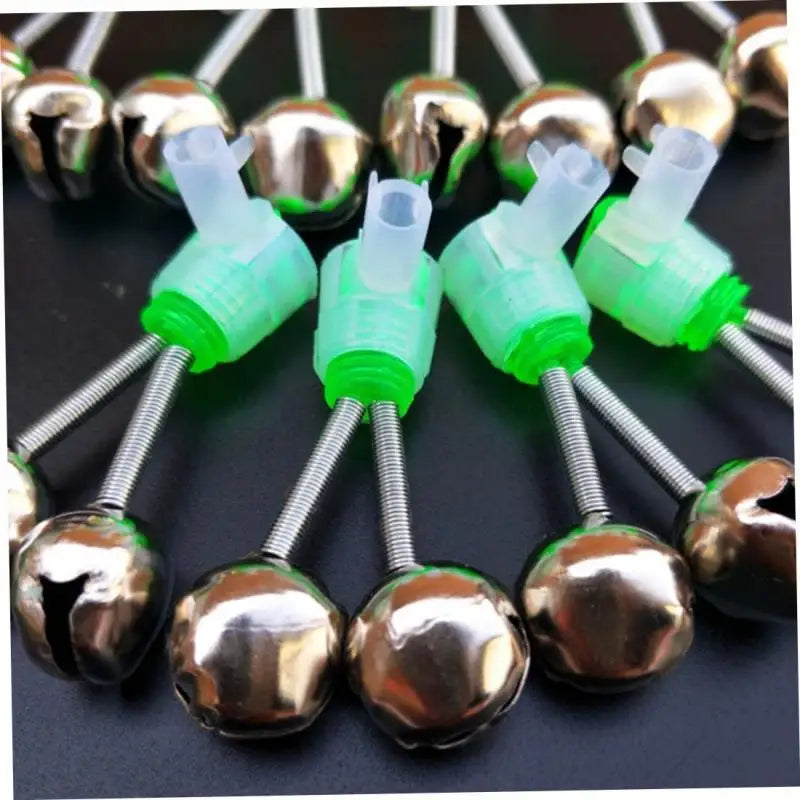 10-1PC Fishing Bite Alarms Fishing Rod Bells Tip Clip Bells Ring Green ABS