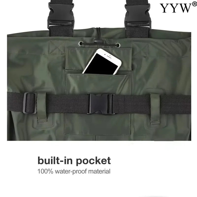 Waterproof Fishing Waders  Chest-Length  With Boots Durable Breathable Overalls Kit for Men Women Outdoor Raft Hunting