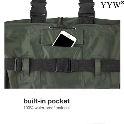 Waterproof Fishing Waders  Chest-Length  With Boots Durable Breathable Overalls Kit for Men Women Outdoor Raft Hunting
