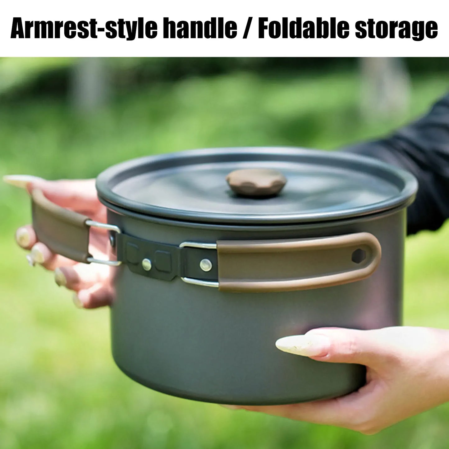 3Pcs Camping Cooking Set Camping Pots and Pans Set Camping Cookware Mess Kit for Backpacking Camping Hiking and Picnic