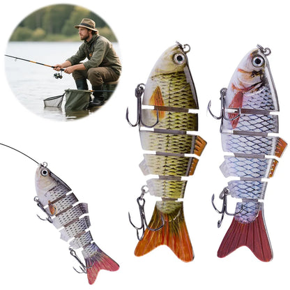 10cm/16.5g Robotic Fishing Lure with Treble Hooks 3D Artificial Hard Bait Lifelike Slow Sinking Fish Bait for Bass Pike Fishing