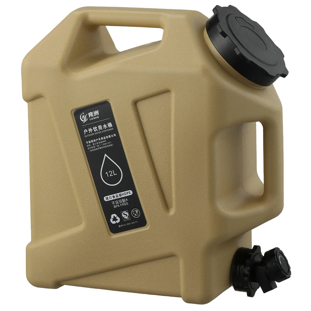 12L Camping Water Container Large Capacity No Leakage BPA Free