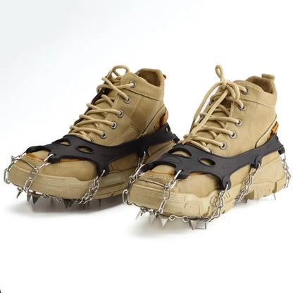 19 Teeth Steel Ice Gripper Spike for Shoes Anti Slip Climbing Hiking Snow Spikes Crampons Cleats Grips Boots Cover crampons