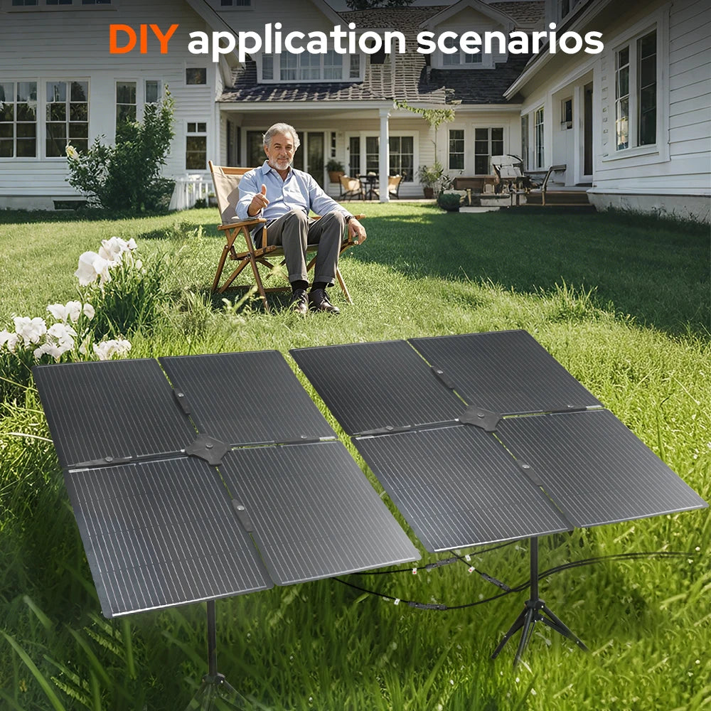 DOKIO 400W Portable Detachable & Adjustable Angle Blade Solar Panel Kit (8x50W)