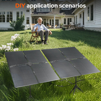 DOKIO 400W Portable Detachable & Adjustable Angle Blade Solar Panel Kit (8x50W)