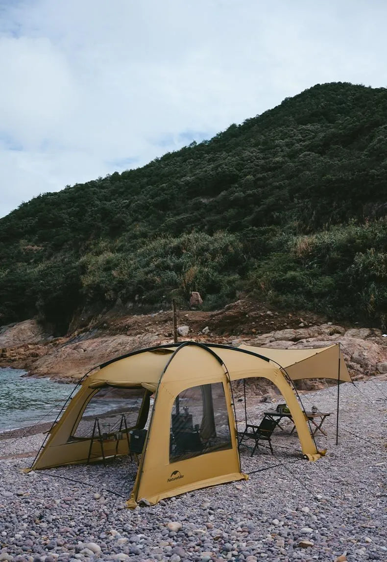 Naturehike Dunes 10.9 Camping Tent 6 People 4 Seasons Dome Extended Canopy Outdoor Waterproof Large  Tent With Chimney Hole
