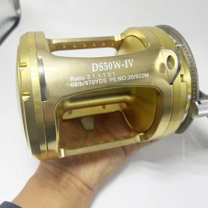 Professional Windlass Sea Boat Fishing Reel, Max Drag Slow Jigging, Drums Coil, Trolling Drums, 80W, 50W, 30kg Max, New, 2024