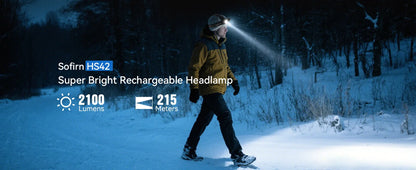 SOFIRN HS42 2100lm Headlamp 18650 USB C Rechargeable with Magnetic