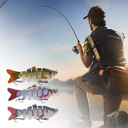 10cm/16.5g Robotic Fishing Lure with Treble Hooks 3D Artificial Hard Bait Lifelike Slow Sinking Fish Bait for Bass Pike Fishing
