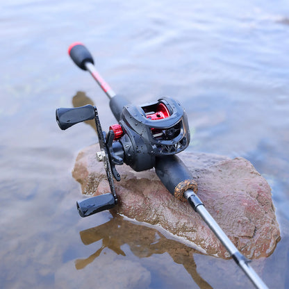 Sougayilang Baitcasting Fishing Rod and Reel Combo 5Section Fishing Rod and 7.2:1 Gear Ratio Reel Full Kit