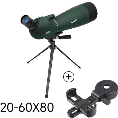 Svbony SV28 Spotting Scope 50/60/70/80mm Powerful Zoom With Tripod Waterproof,Camping equipment, Target Shooting,Bird Watching