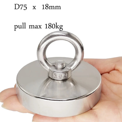 , Powerful Search Magnet with Eyebolt For Salvage Magnetic Fishing