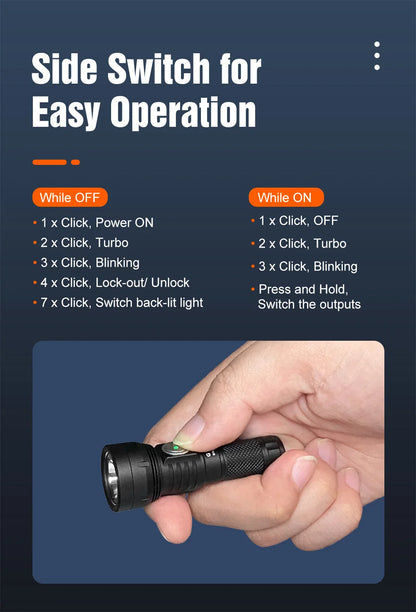 Professional Outdoor Flashlight   450 meters USB TYPE