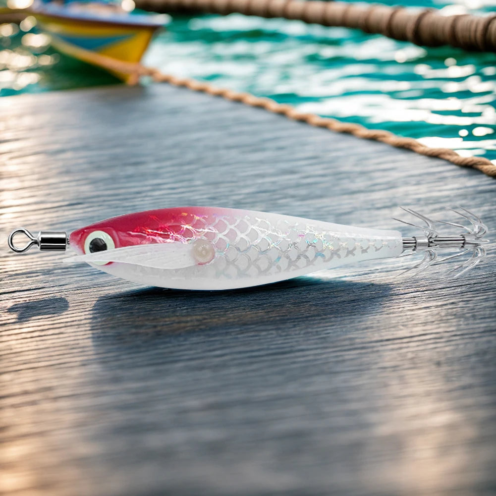 Luminous Squid Hook Squid Fishing Lure with 3D Eyes